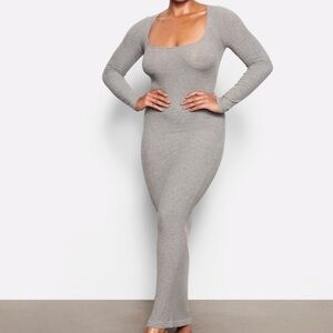 Skims Soft Lounge Heather Gray Dress